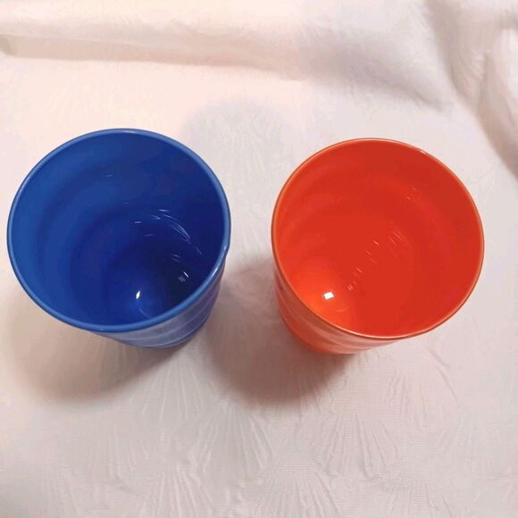 Vintage DANSK RIO Wavy Ripple Glass Tumbler Set of 4 Two Tumblers Two Juice - Picture 4 of 16
